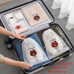 5Pcs Clear Drawstring Shoes Bag Set Travel Shoes Storage Pouch