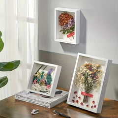 Handcrafted Wooden Photo Frame for Dried Flower Art