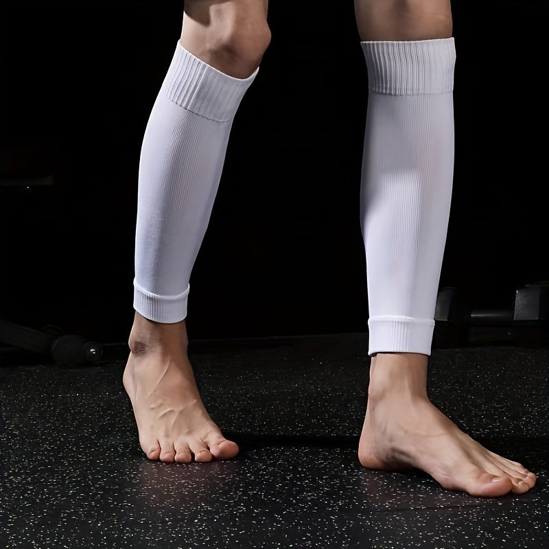 Men's Breathable Fitness Football Leg Cover&Anti Slip Socks Shin Guards