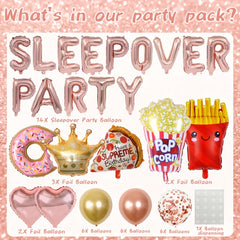Sleepover Party Decorations Letter Heart Latex Balloons Girls Supplies