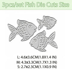 3pcs Fish Metal Cutting Dies Scrapbook Paper Craft Stencils DIY Album