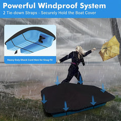 Waterproof 420D Pedal Boat Cover for 3 or 5 Person Paddle Boat