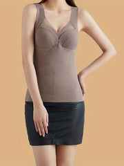 Comfortable Sleeveless V Neck Top Contrast Mesh Thermal Top
