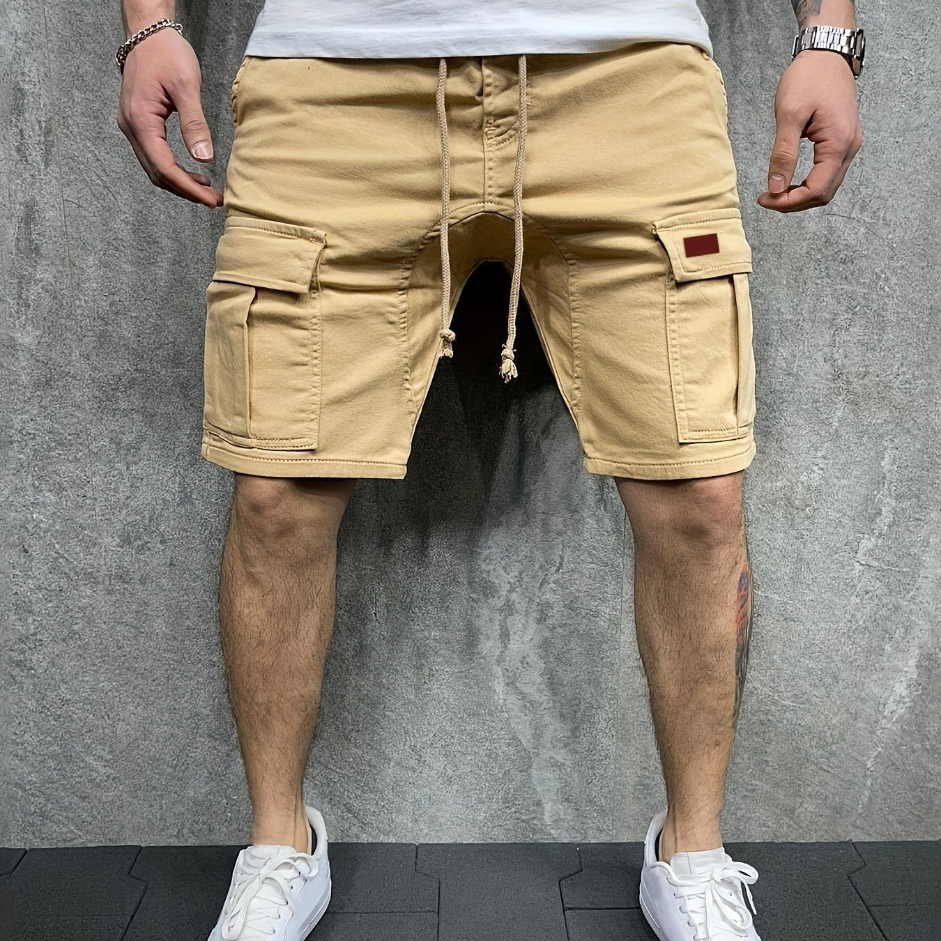 Men's Classic Cotton Cargo Shorts for Outdoor Activities