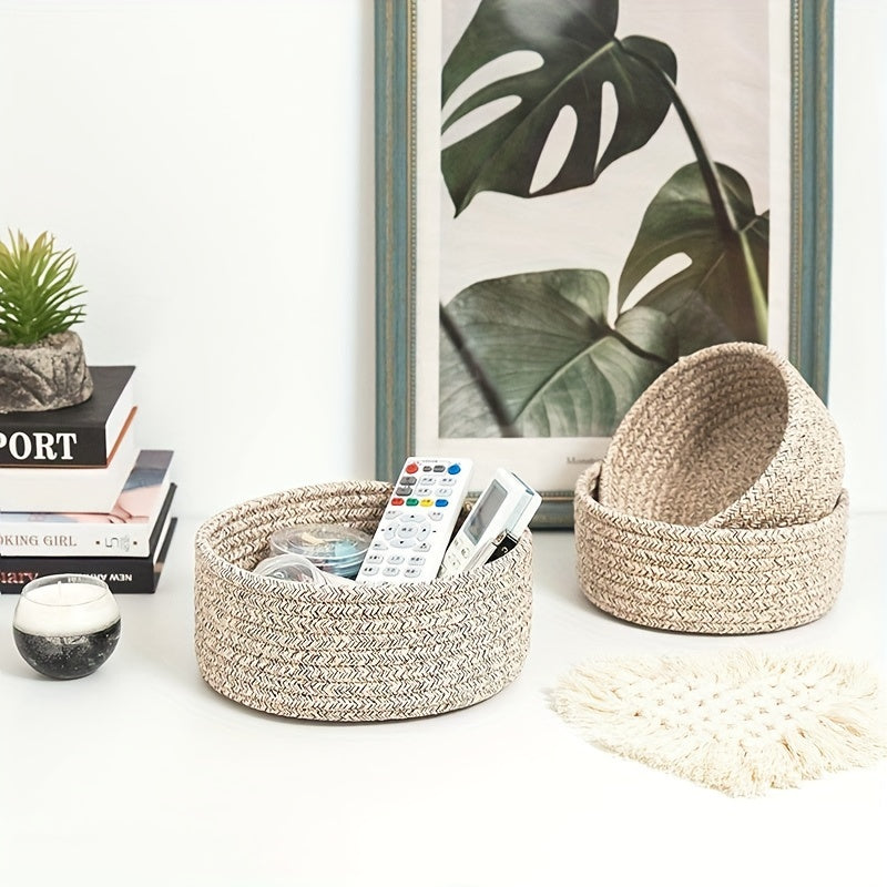 Nordic Cotton Fabric Cosmetics Storage Box Mask Key Basket