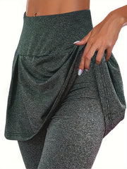 Sporty Skinny Leggings with Skirt