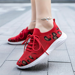 Leopard Print Sock Sneakers Low Top Sports Shoes