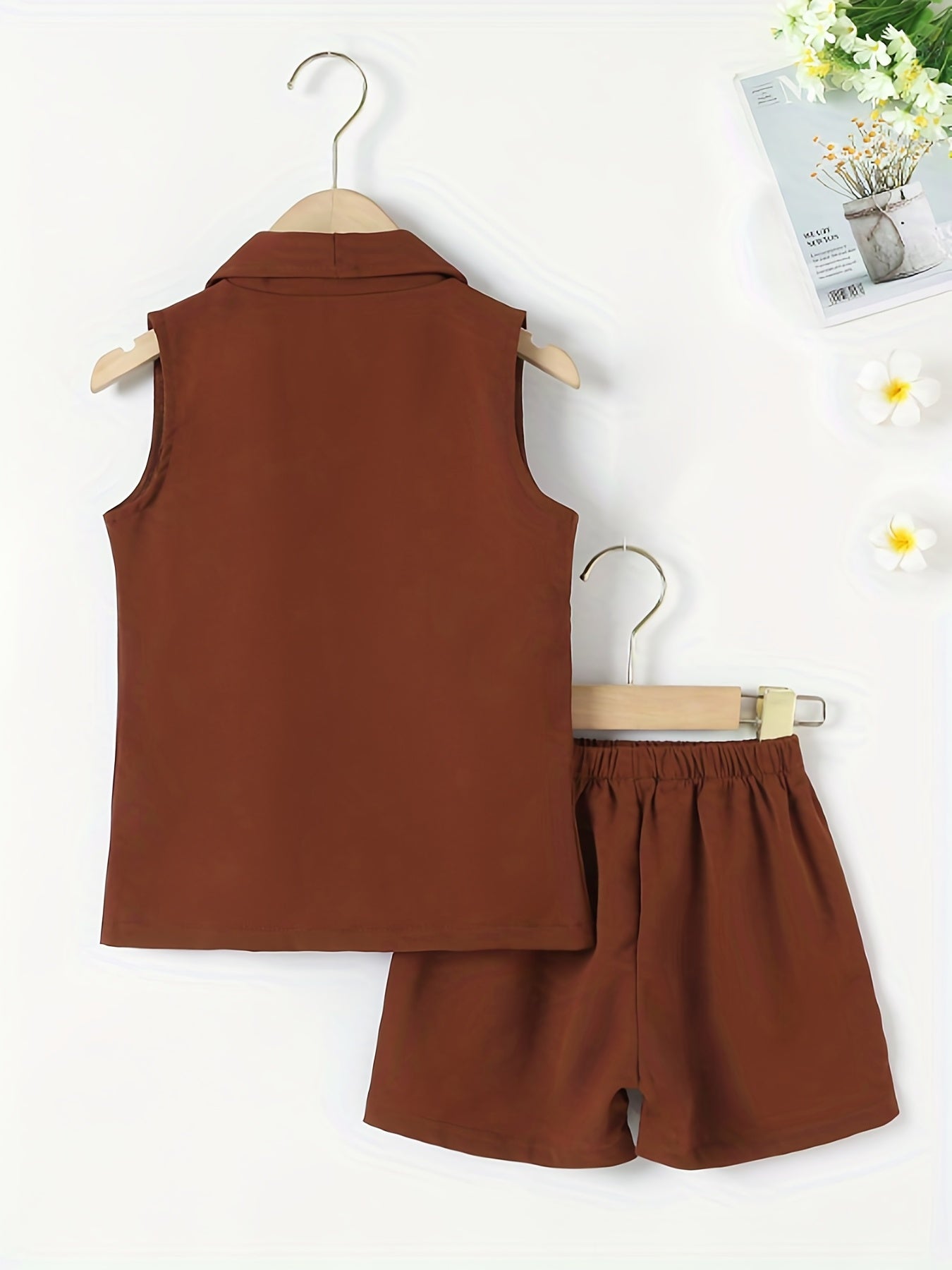 3pcs Toddler Girls Vest & Shorts & Cami Set Summer Clothes