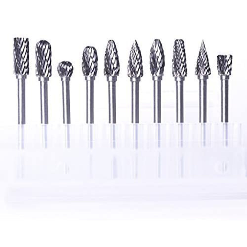 10pcs Tungsten Carbide Burrs Sets Drill Diamond Burs