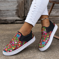 Floral Pattern Sport Shoes Lightweight and Breathable Low Top Women's Footwear
