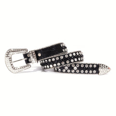 Kids Rhinestone Western Leather Belt - Cowgirl Cowboy