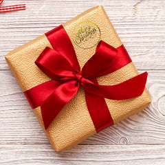 500 pcs 1.5in 3 Round Transparent Golden Christmas Self-adhesive Sticker