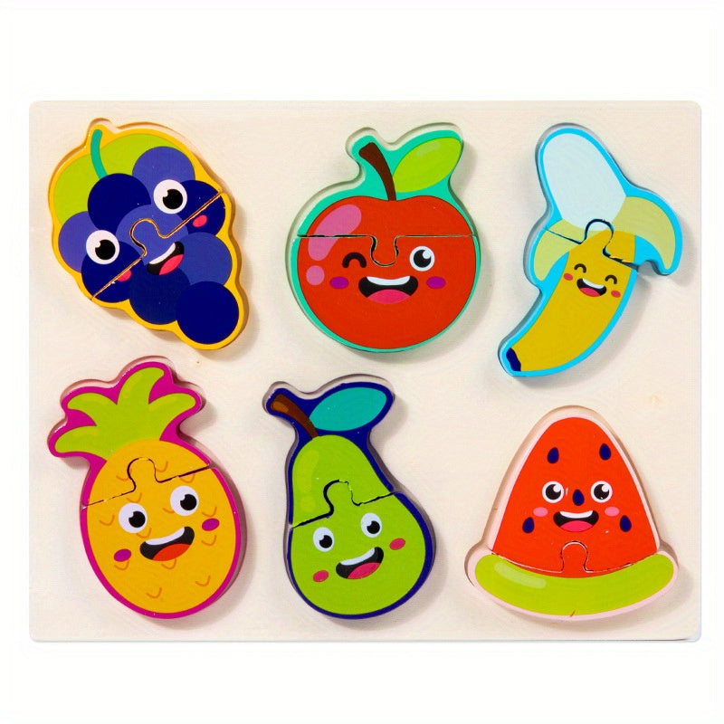 Wooden 3D Buckle Puzzle for Baby's Early Education