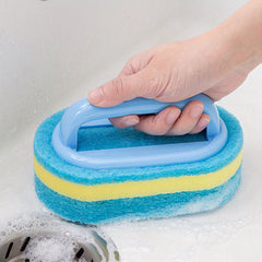 2pcs Handled Bathtub Scrubber Sponge Brush Soft Magic Sponge Eraser