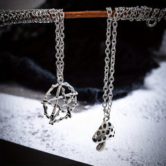 Halloween Punk Style Double Layer Star Mushroom Pendant Necklace