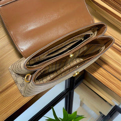Stylish Texture Masterpiece Classic Handbag with Lock Buckle