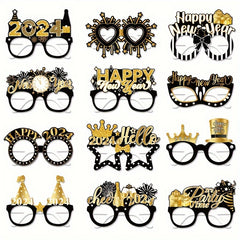 12 Pieces Year Decorative Glasses Party Supplies Photo Props