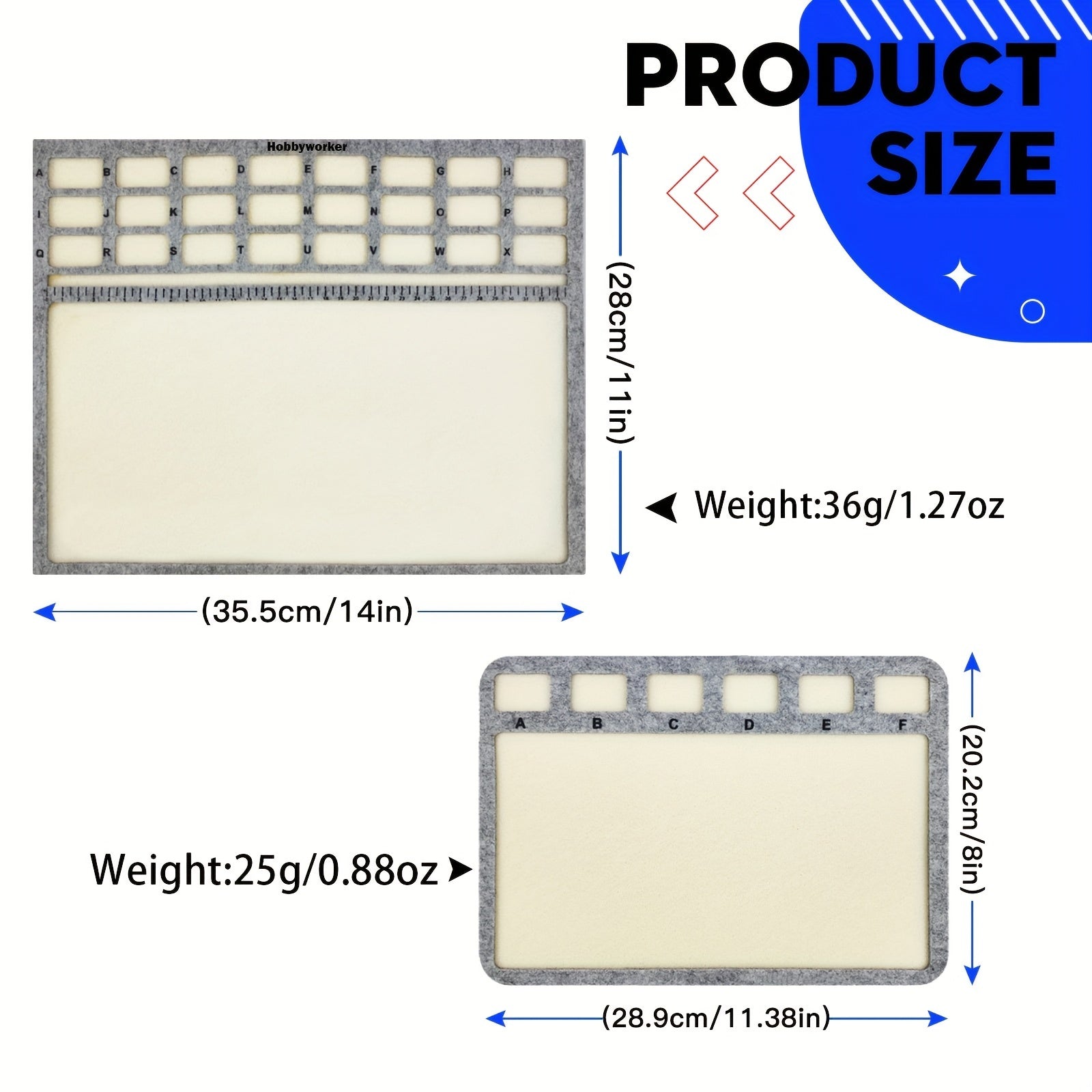 Hobbyworker Beads Mat for Beading Jewelry Making with Grids