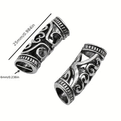 10pcs Silvery Large Hole Hollow Curved Tube Beads for DIY Bracelet Necklace