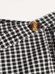 Plaid Print Dual Pockets Overall Jumpsuit