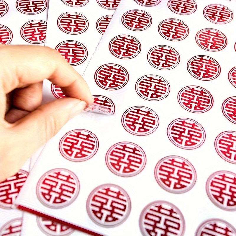 147pcs Wedding Supplies Self Adhesive Happy Word Sticker Red Envelope Seal Paste