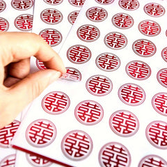 147pcs Wedding Supplies Self Adhesive Happy Word Sticker Red Envelope Seal Paste
