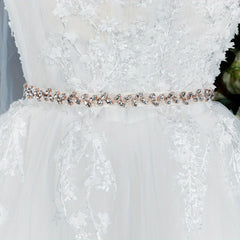 Sparkling Rhinestone Bridal Belt Hand Sewn Floral Design