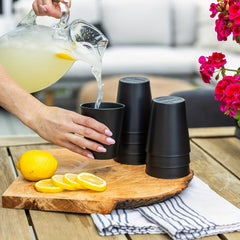 8pcs Reusable Plastic Cups 12oz for Outdoor & Home Use