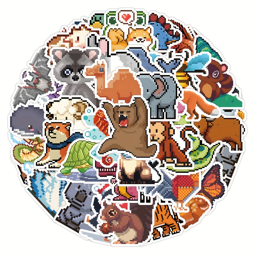 50pcs Animal Diamond Painting Stickers Kit DIY Craft Mosaic Stickers