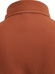 Men's Camp Collar Long Sleeve Regular Fit Solid Casual Dress Shirt