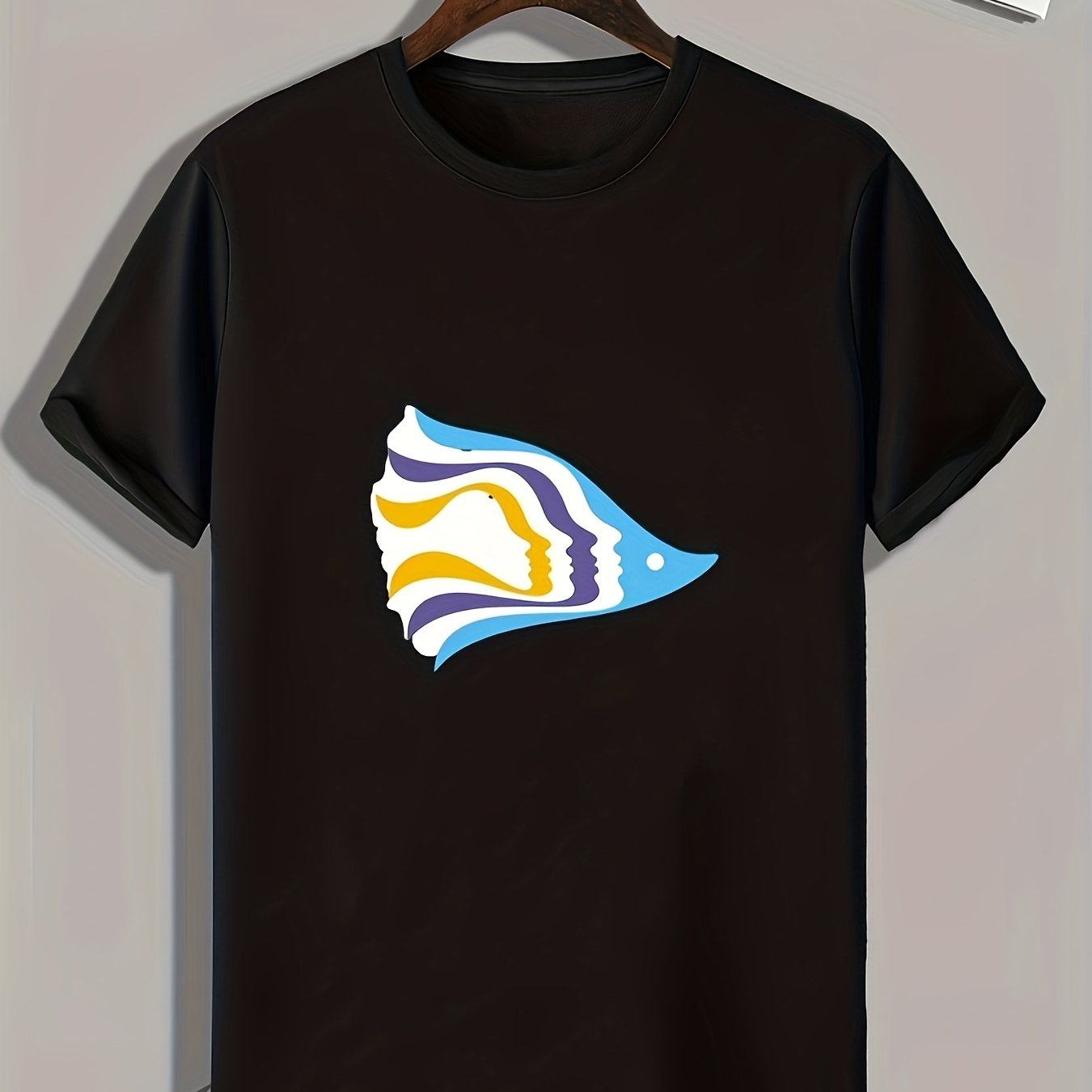 Pattern Print Men's Graphic T-shirt for Summer