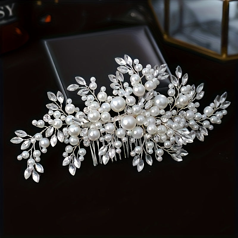 Bridal Pearl & Crystal Hair Comb for Wedding