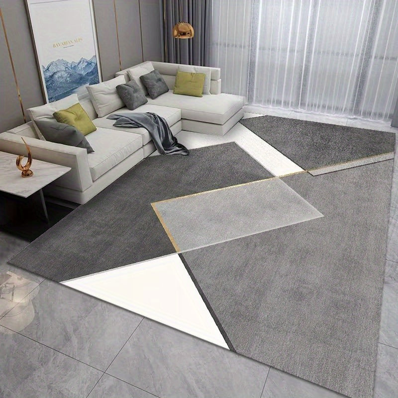 Modern Area Rug for Living Room Soft Polyester Fiber Carpet