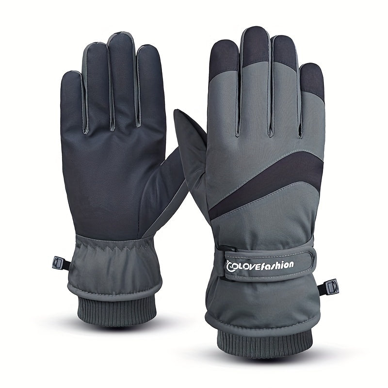 Winter Waterproof Thick Plus Velvet Warm Gloves for Outdoor Cycling Skiing