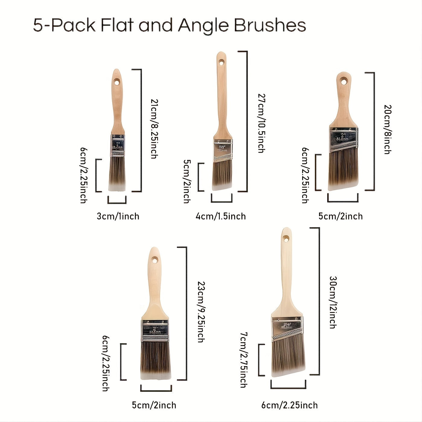 5-Piece Professional Paint Brush Set for Any Project