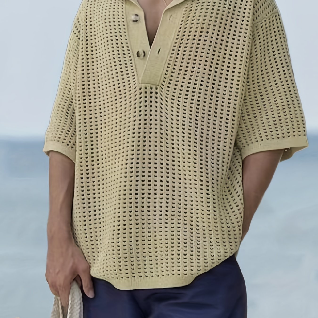 Sleeveless V Neck Sweater for Men High Stretch Casual Pullover