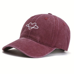 Love Heart Embroidered Baseball Cap Couple Dad Hat Soft Top Baseball Caps
