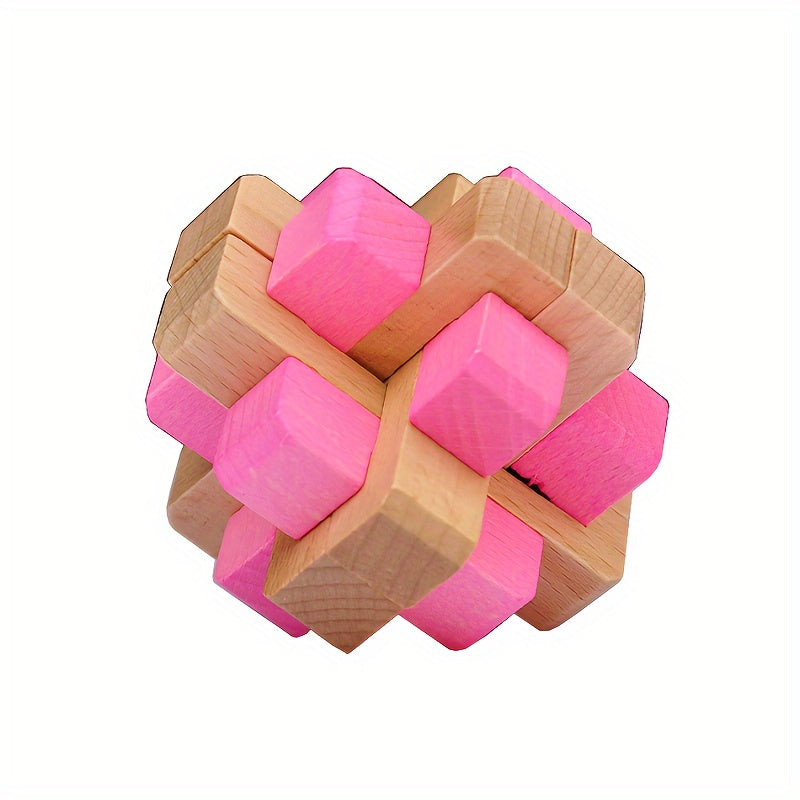 Wooden Puzzle Toys Kongming Locks Luban Locks Football 24 Locks 6 Tong