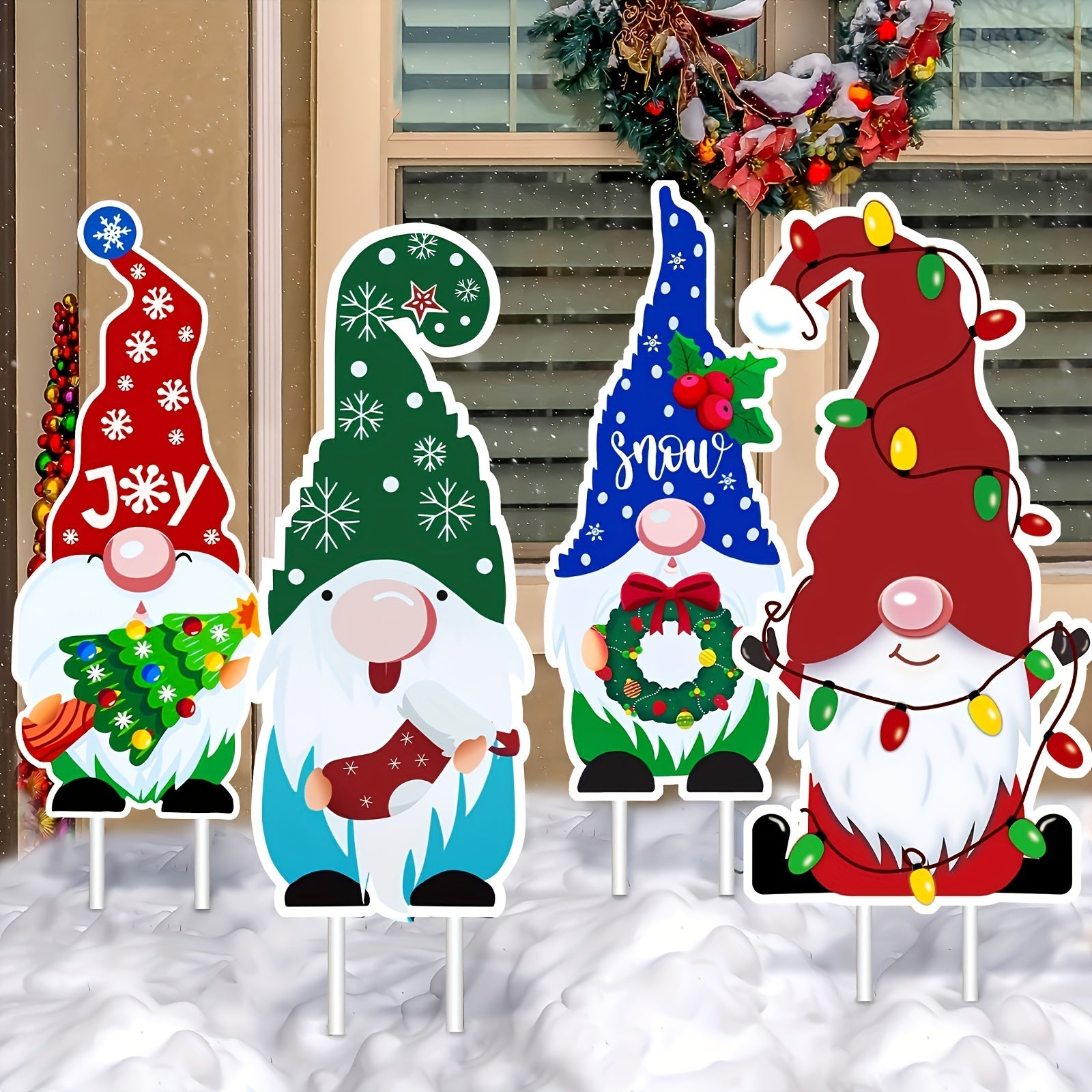 6pcs Faceless Dwarf Floor Insert Set Outdoor Christmas Decoration