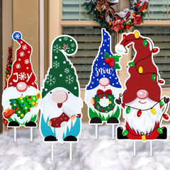 6pcs Faceless Dwarf Floor Insert Set Outdoor Christmas Decoration