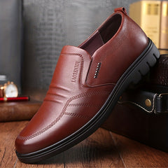 LAORENTOU Men's Leather Dress Shoes Slip On for Office