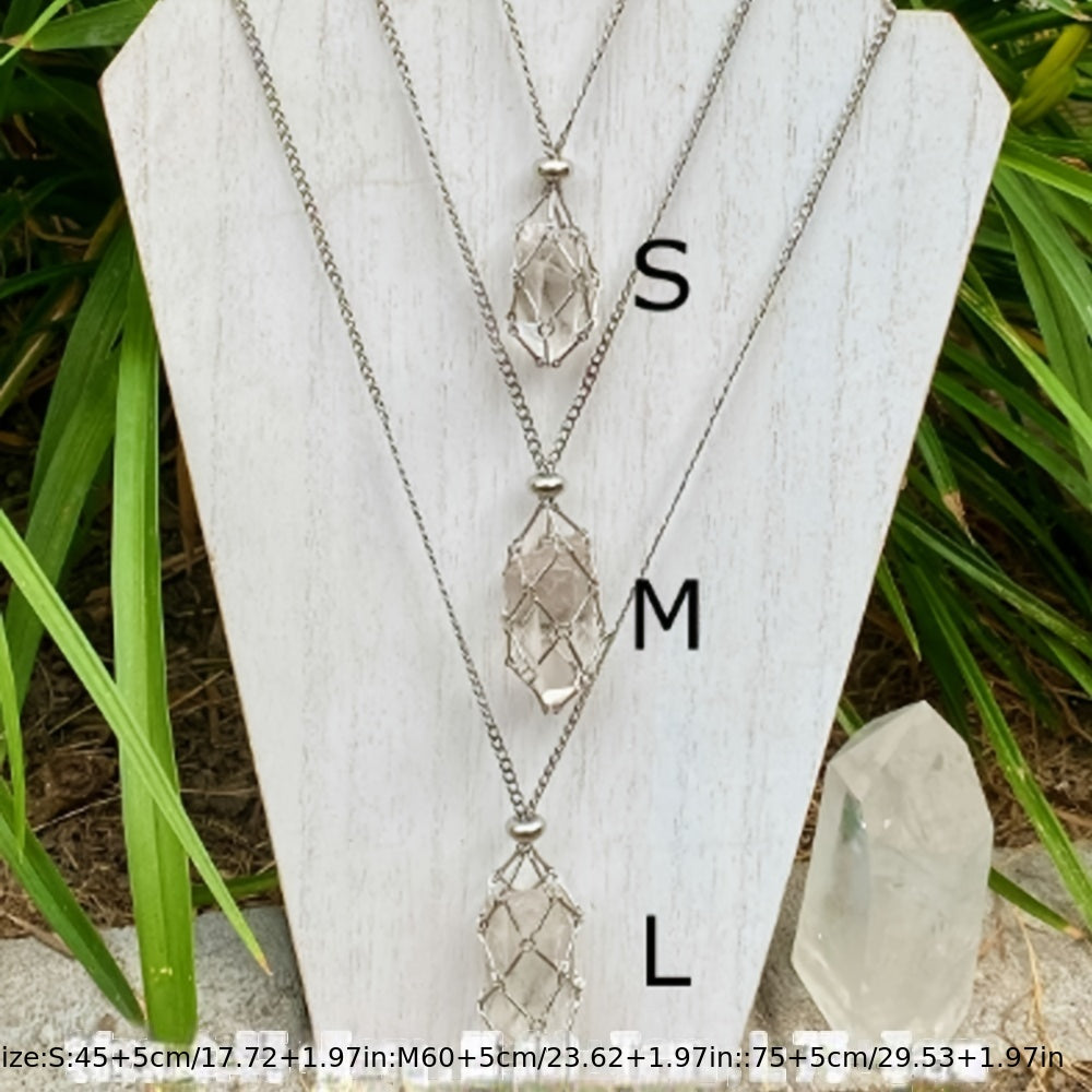 Crystal Holder Cage Copper Necklace DIY Jewelry