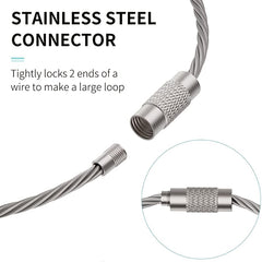 Stainless Steel Wire Keychain Ring 1.5mm x 5.91in