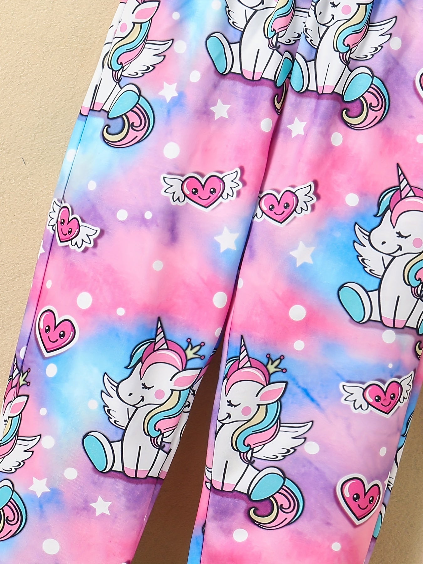 Girl's Unicorn Print Jogger Sweatpants for Outings