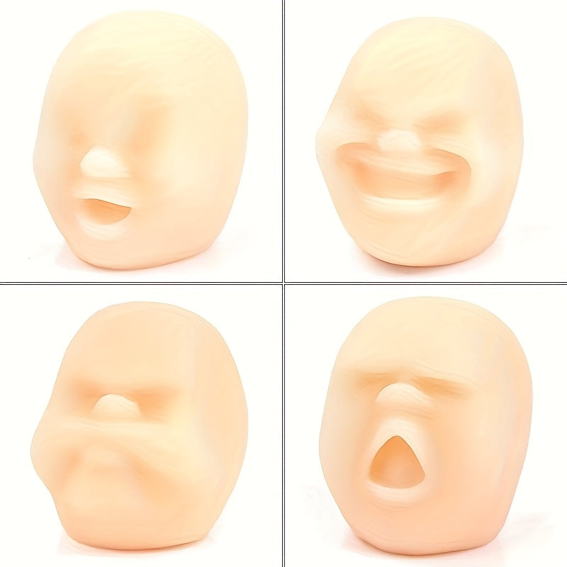 Rubber Stress Ball Toy with Human Face - Soft Sensory Fun