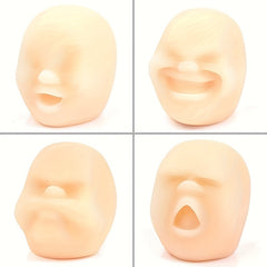 Rubber Stress Ball Toy with Human Face - Soft Sensory Fun