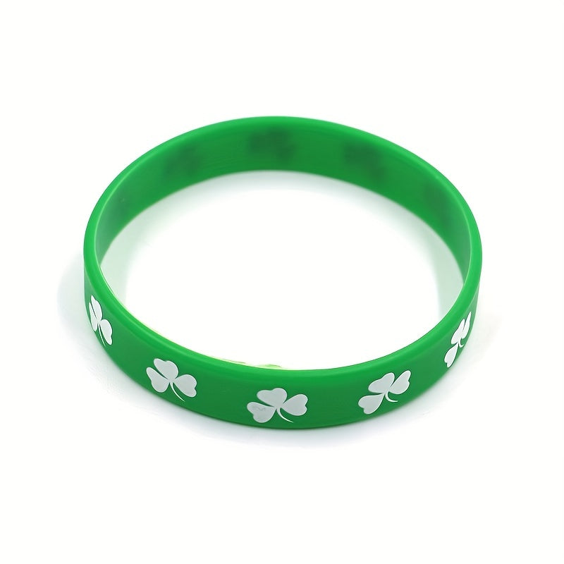 Green Shamrock Silicone Bracelet: St Patrick's & Everyday Wear