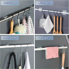 2pcs Self Adhesive Curtain Rod Brackets Nail Free