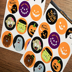 5pcs Halloween Decorations Sticker Creative Funny Stickers Patches Halloween