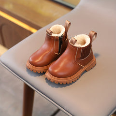 Warm Non Slip Zipper Boots for Baby Girls